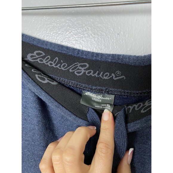 Eddie Bauer Men's Shorts Bermudas  Navy Blue Pull On Elastic & Tie XL - Picture 7 of 10